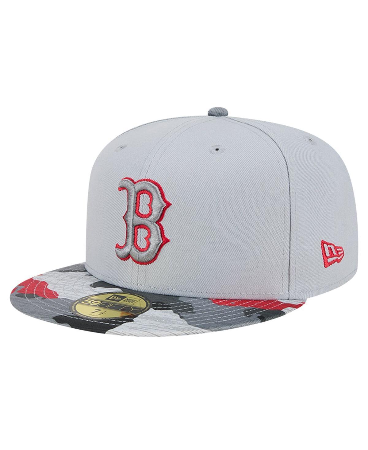 New Era Mens Gray Boston Red Sox Active Team Camo 59FIFTY Fitted Hat Product Image