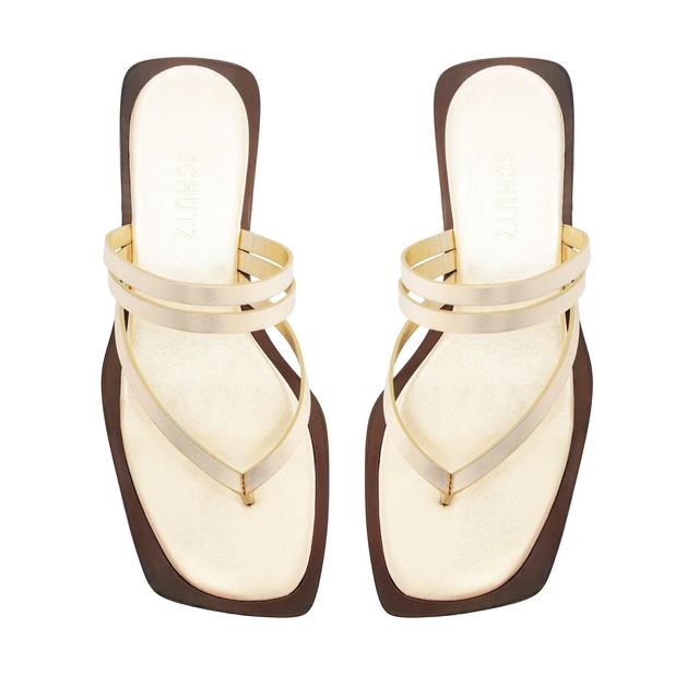 Rania Metallic Leather Flat Sandal Female Product Image