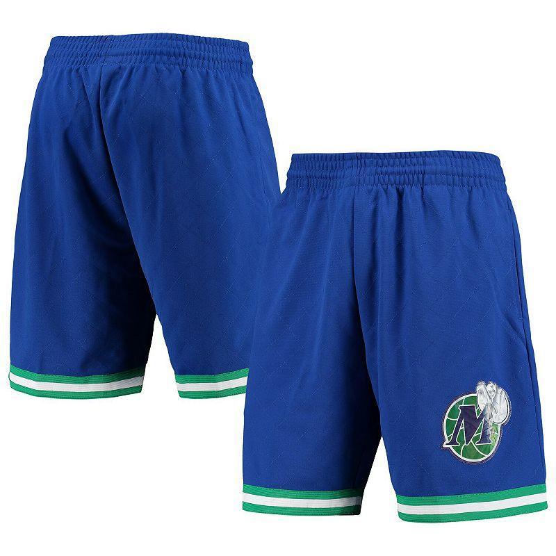 Men's Mitchell & Ness Blue Dallas Mavericks 1998 Hardwood Classics 75th Anniversary Swingman Shorts, Size: 3XL Product Image