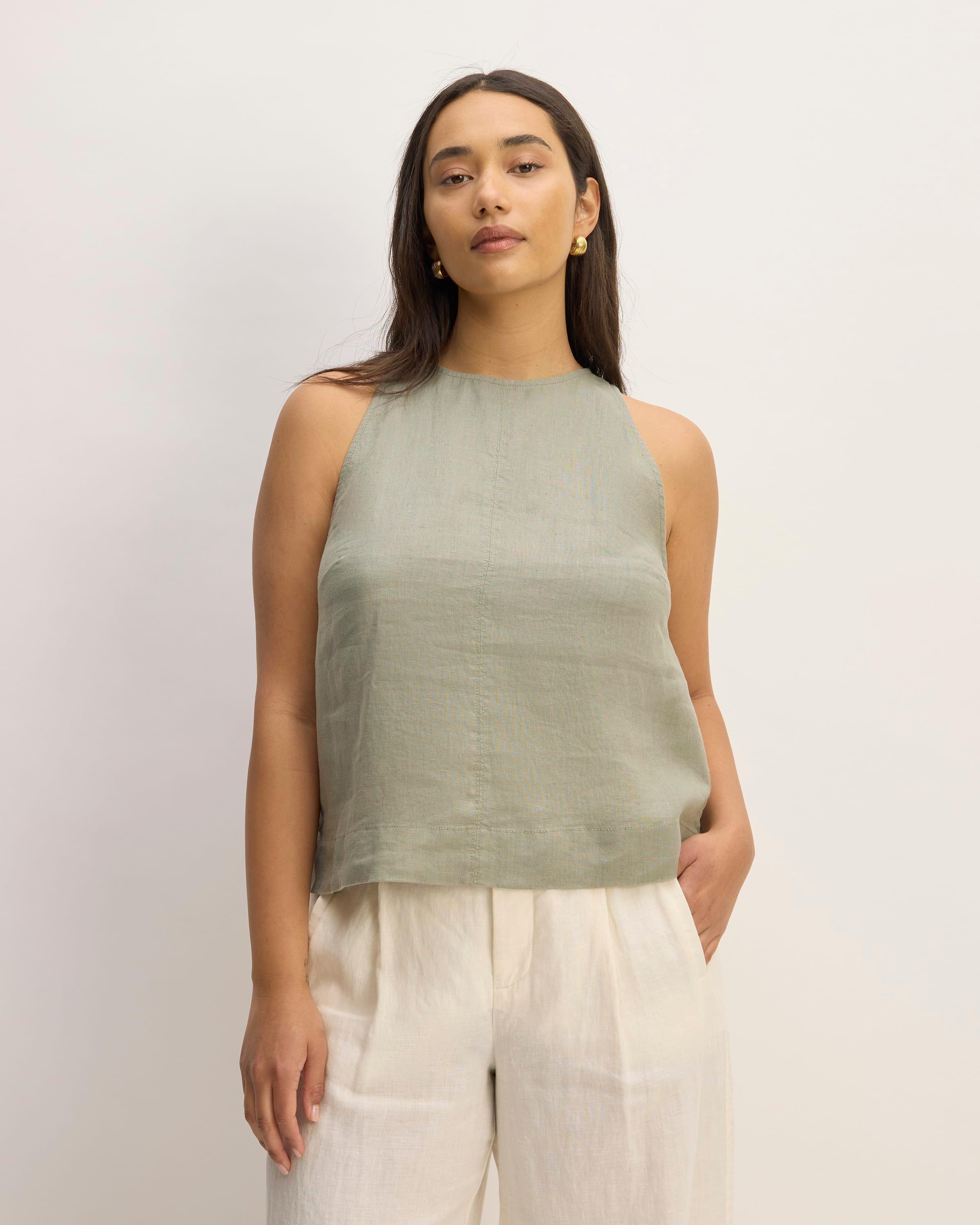 The Linen High-Neck Tank Product Image