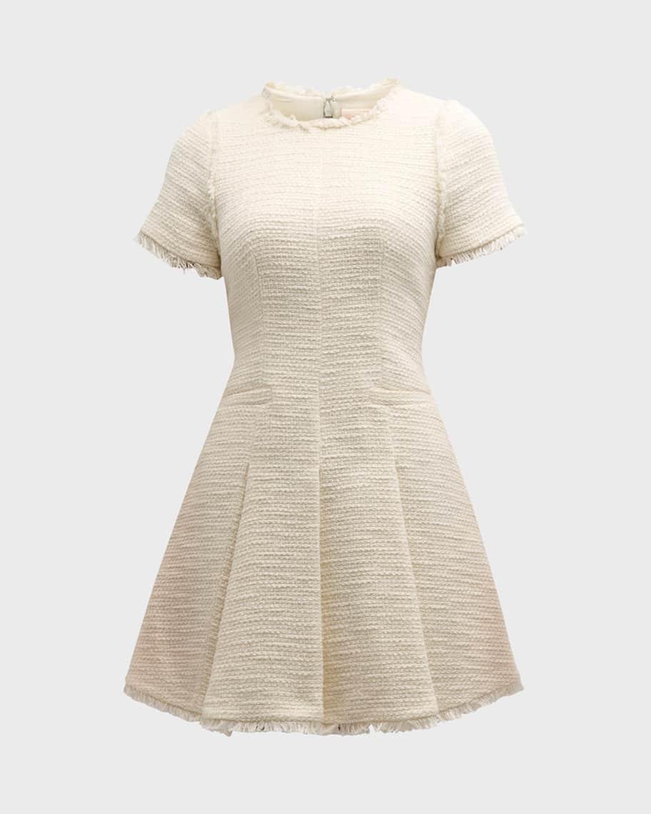 Nova Cotton Boucle Pleated Mini Dress Product Image