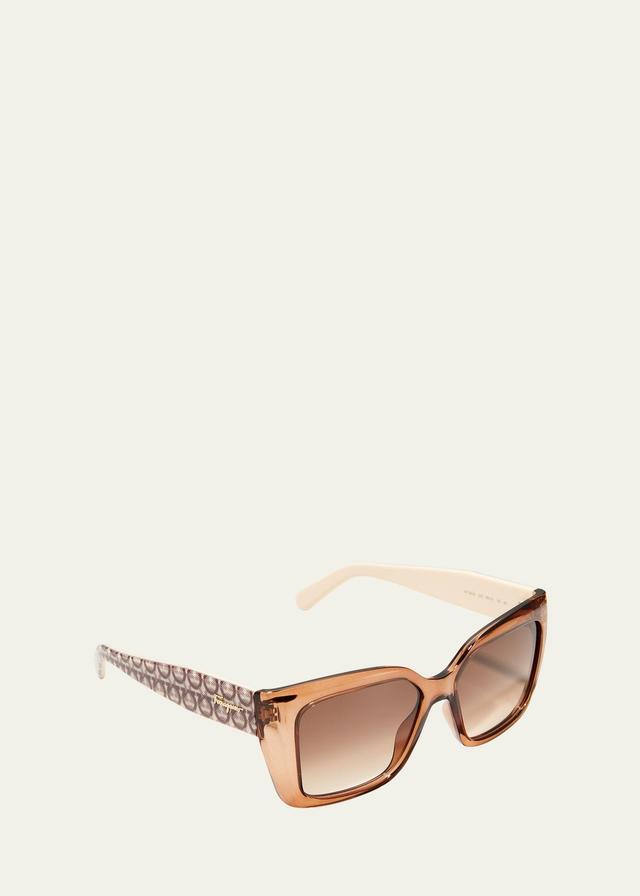 FERRAGAMO Gancini 55mm Gradient Rectangular Sunglasses Product Image