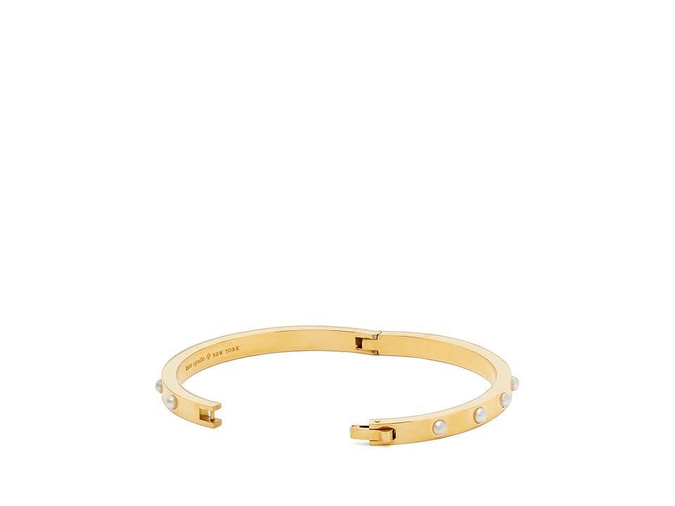 kate spade new york Set in Stone Imitation Pearl Hinged Bangle Bracelet Product Image