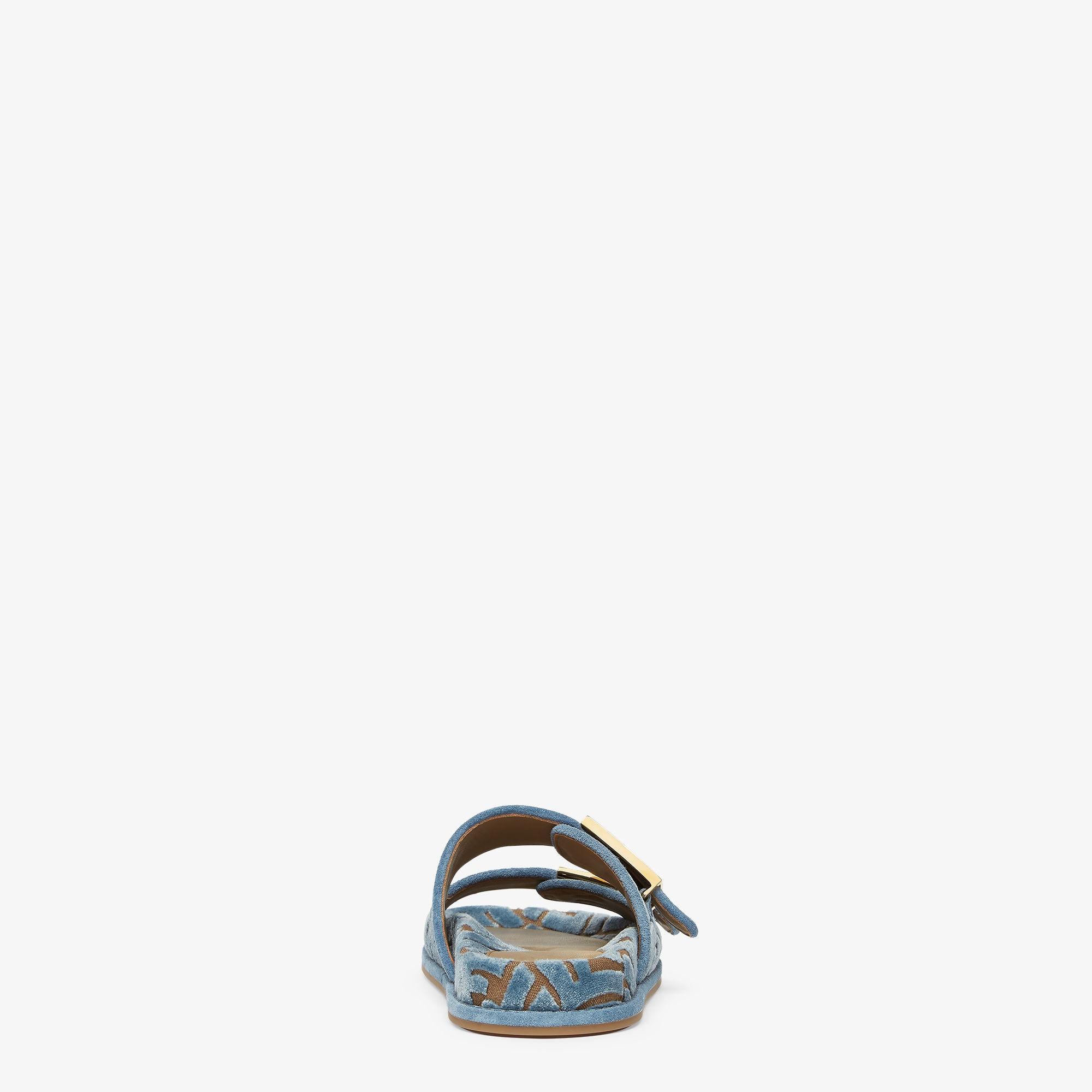 Fendi FeelLight blue FF jacquard velvet slides Product Image