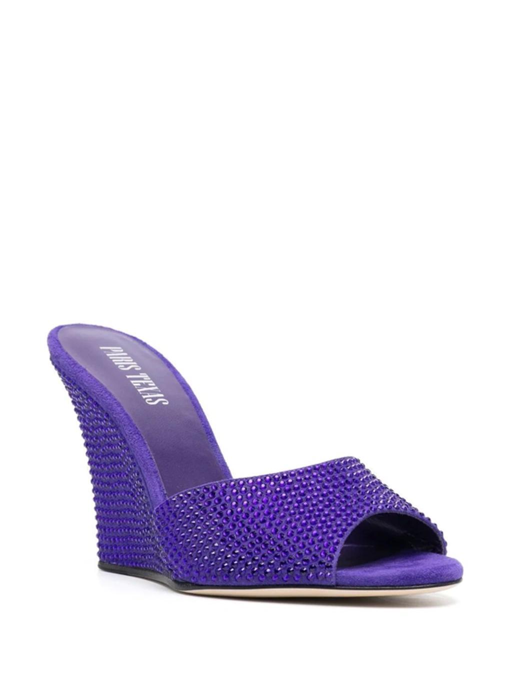 Holly Wanda Crystal-embellished Wedge Sandals In Amethyst Product Image