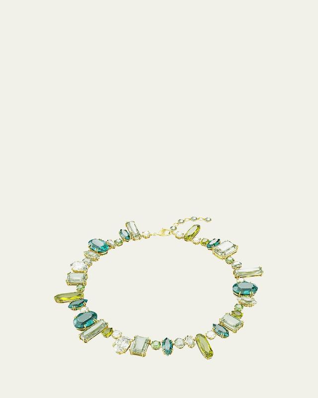 Swarovski Gold-Tone Green-Hued Crystal Mixed Cut Collar Necklace, 14 + 1-3/4 extender Product Image