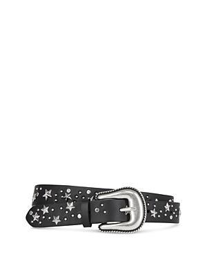 The Kooples Womens Star Studded Thin Leather Belt Product Image