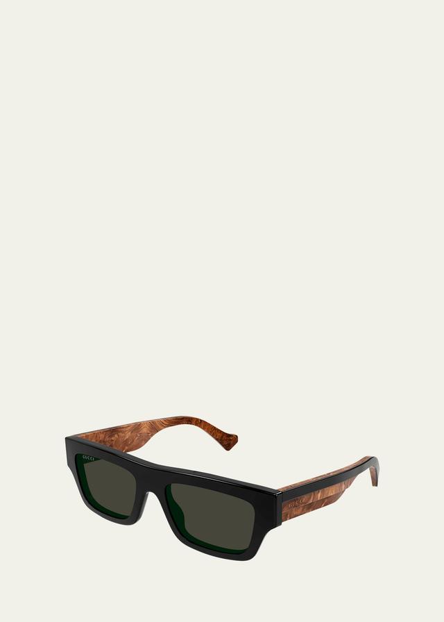 Mens Rectangle Acetate Sunglasses with Logo Product Image