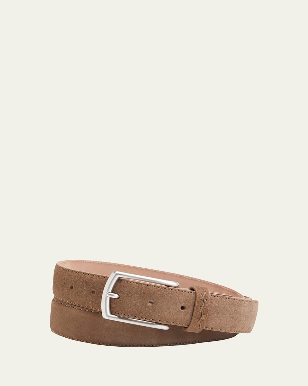 Mens Triple Stitch Leather Belt Product Image