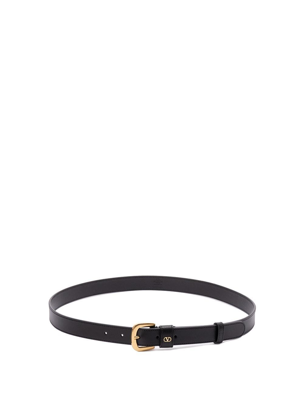 VALENTINO GARAVANI Leather Belt In Black   Product Image