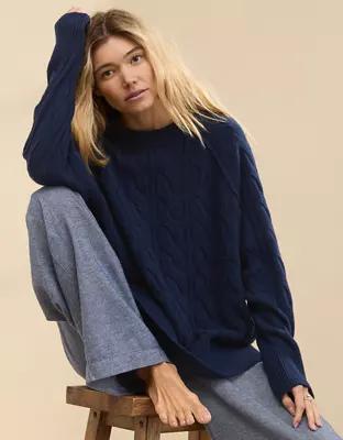 Aerie unREAL Cable Crew Sweater Product Image