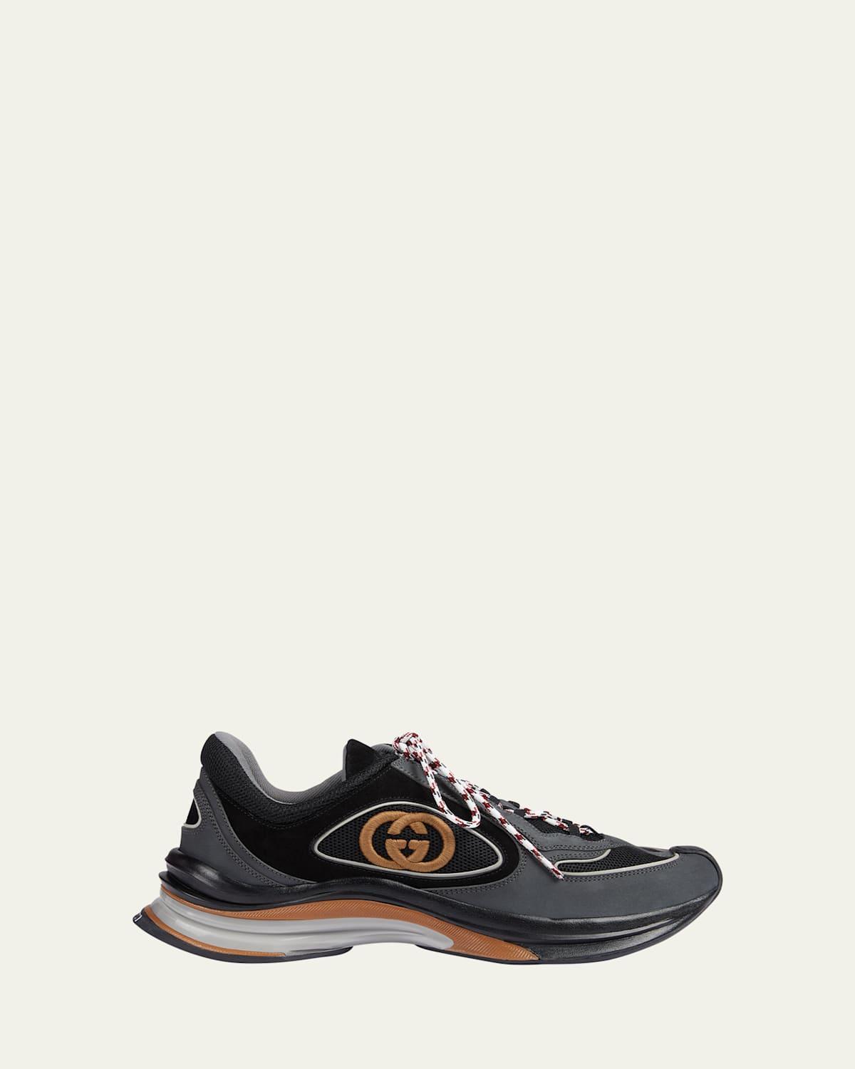 Mens Run Premium Mesh and Suede GG Runner Sneakers Product Image