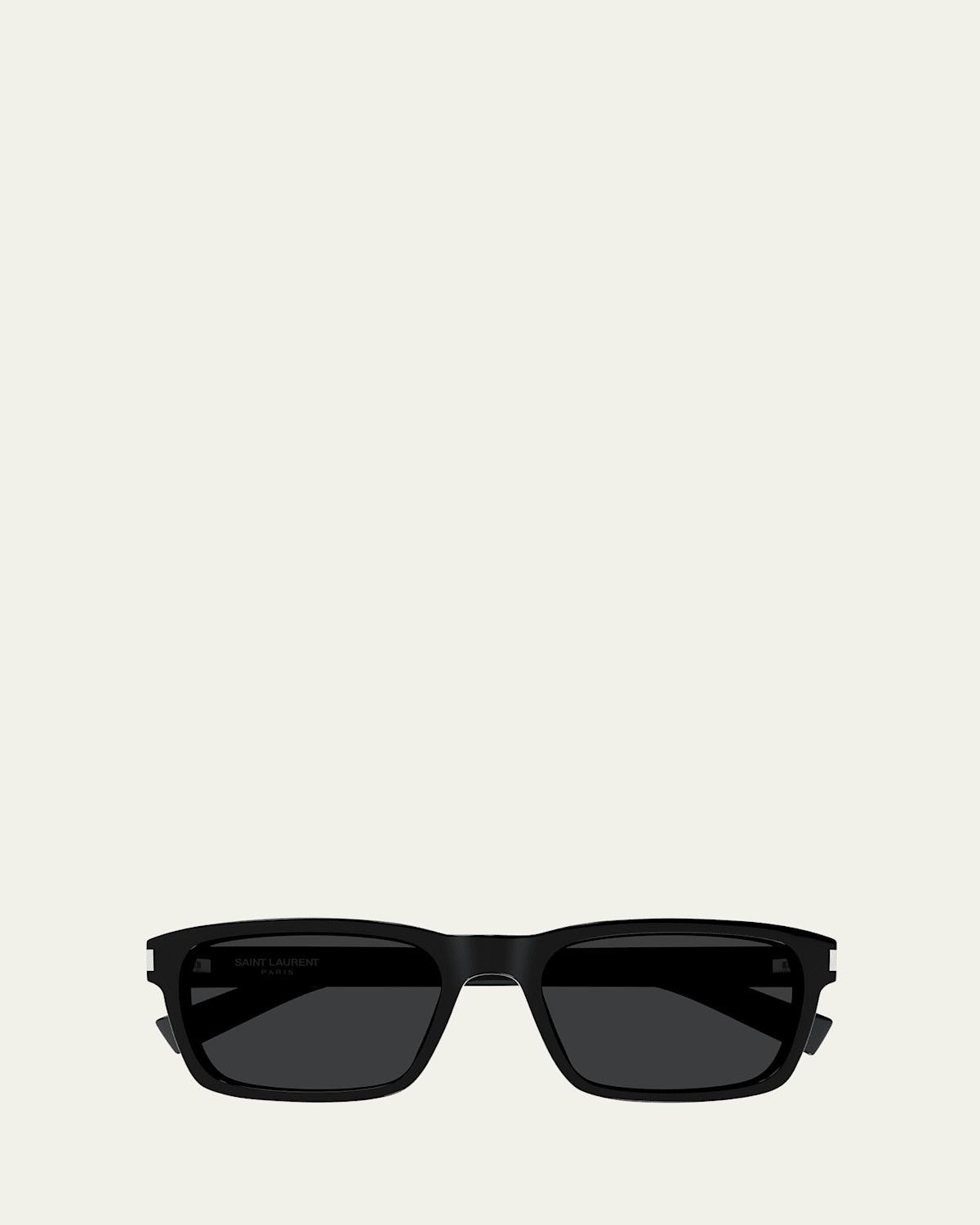 Mens Rectangle Acetate Sunglasses with Logo Detail Product Image