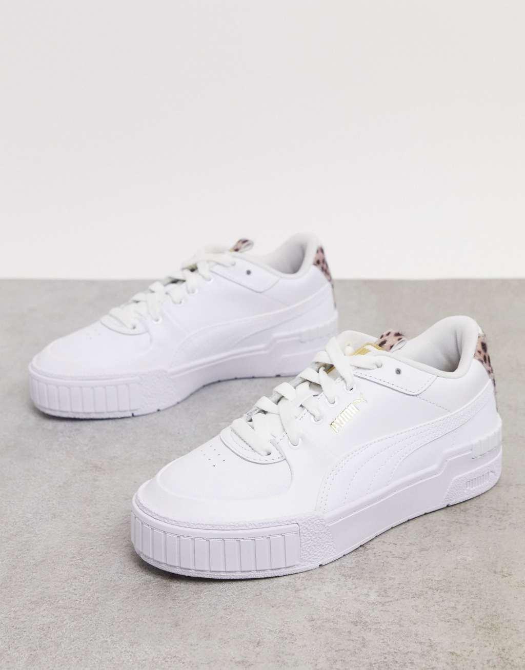 Puma Cali Sport sneakers in white with cheetah detail - exclusive to ASOS Product Image