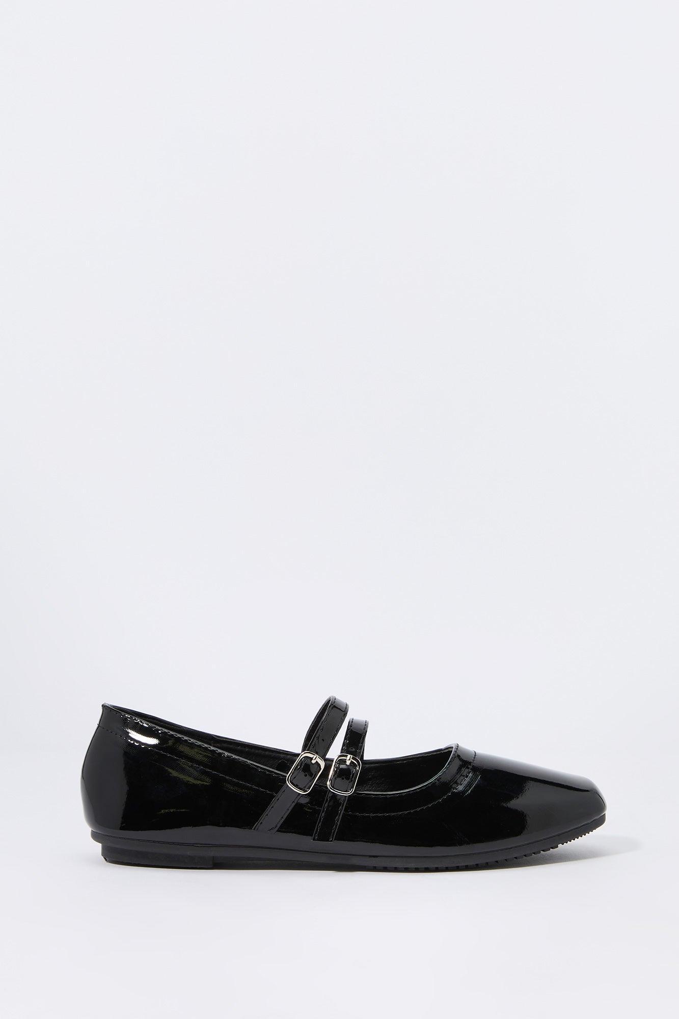 Faux Patent Leather Buckled Flat Female Product Image