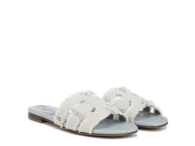 Sam Edelman Bay Fray Linen and Canvas Double E Logo Slide Sandals Product Image