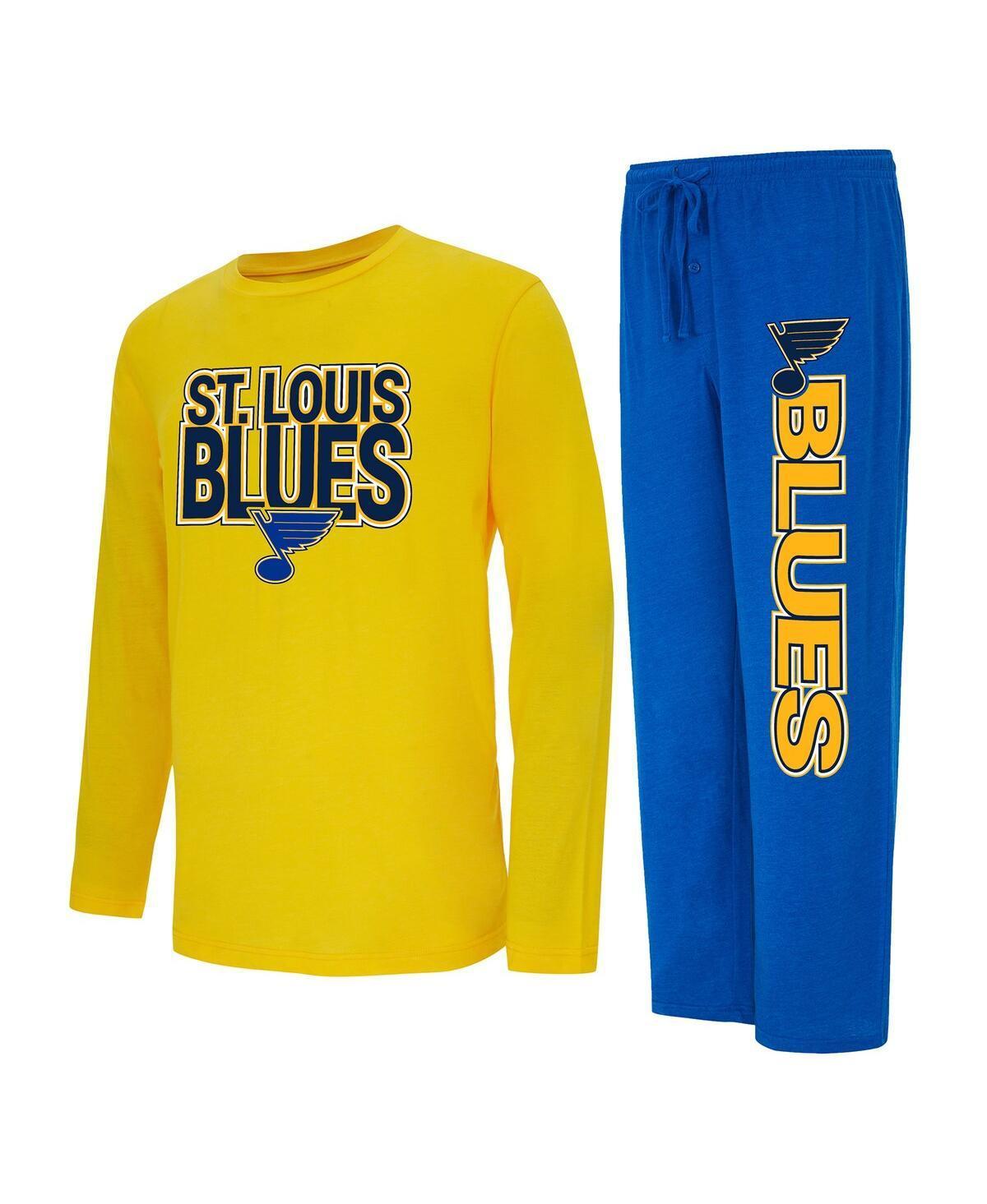 Mens Concepts Sport Blue St. Louis Blues Meter Long Sleeve T-shirt and Pants Sleep Set - Blue Product Image