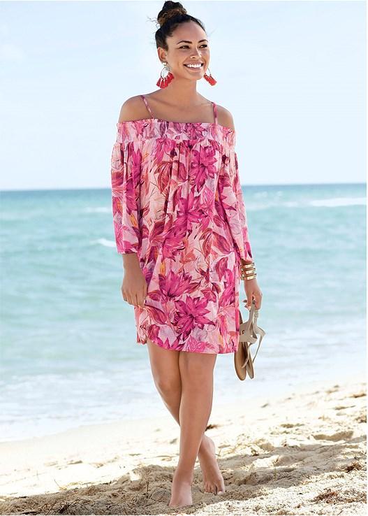 Floral Cold-Shoulder Dress Product Image