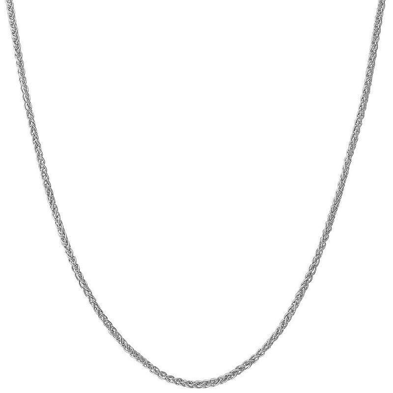 Jordan Blue 14k Gold Wheat Chain Necklace, Womens 14k White Gold Product Image