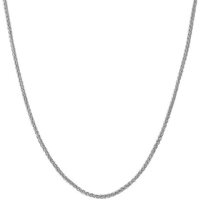 Jordan Blue 14k Gold Wheat Chain Necklace, Womens 14k White Gold Product Image