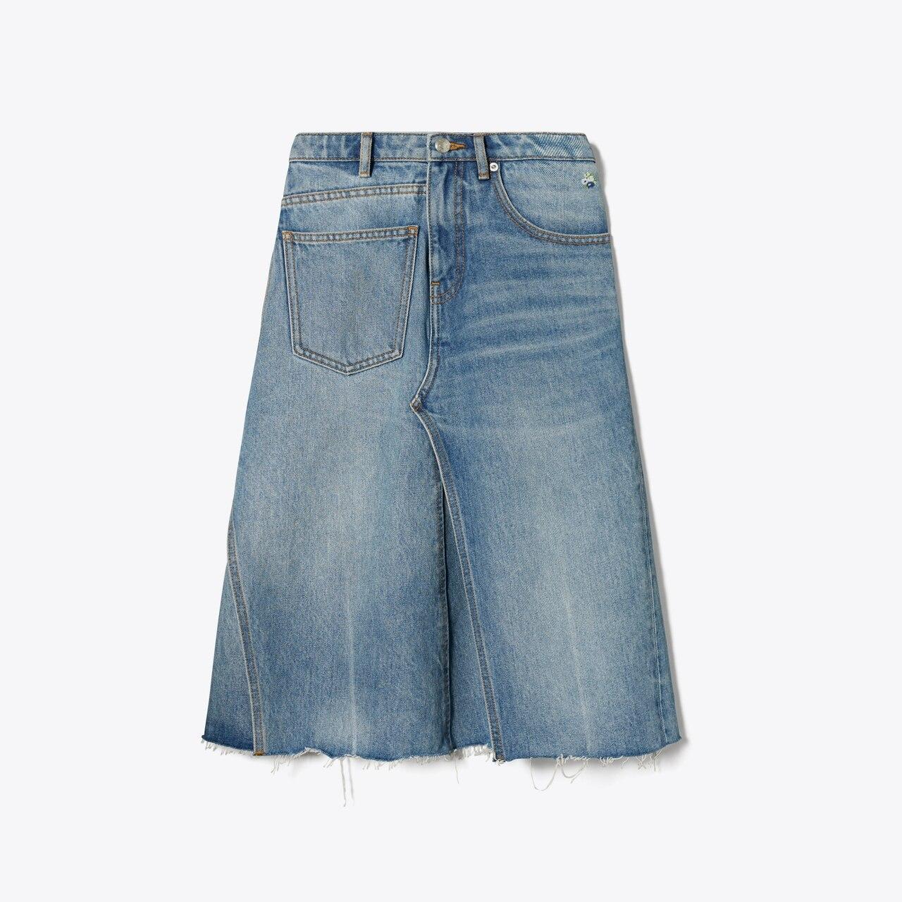 Deconstructed Denim Skirt Product Image