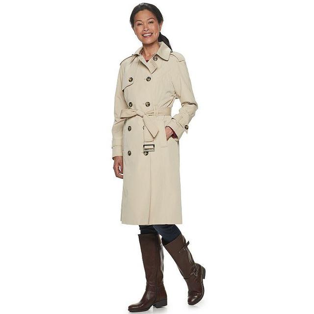 Womens TOWER BY LONDON FOG Double Breasted Trench, Womens Grey Product Image