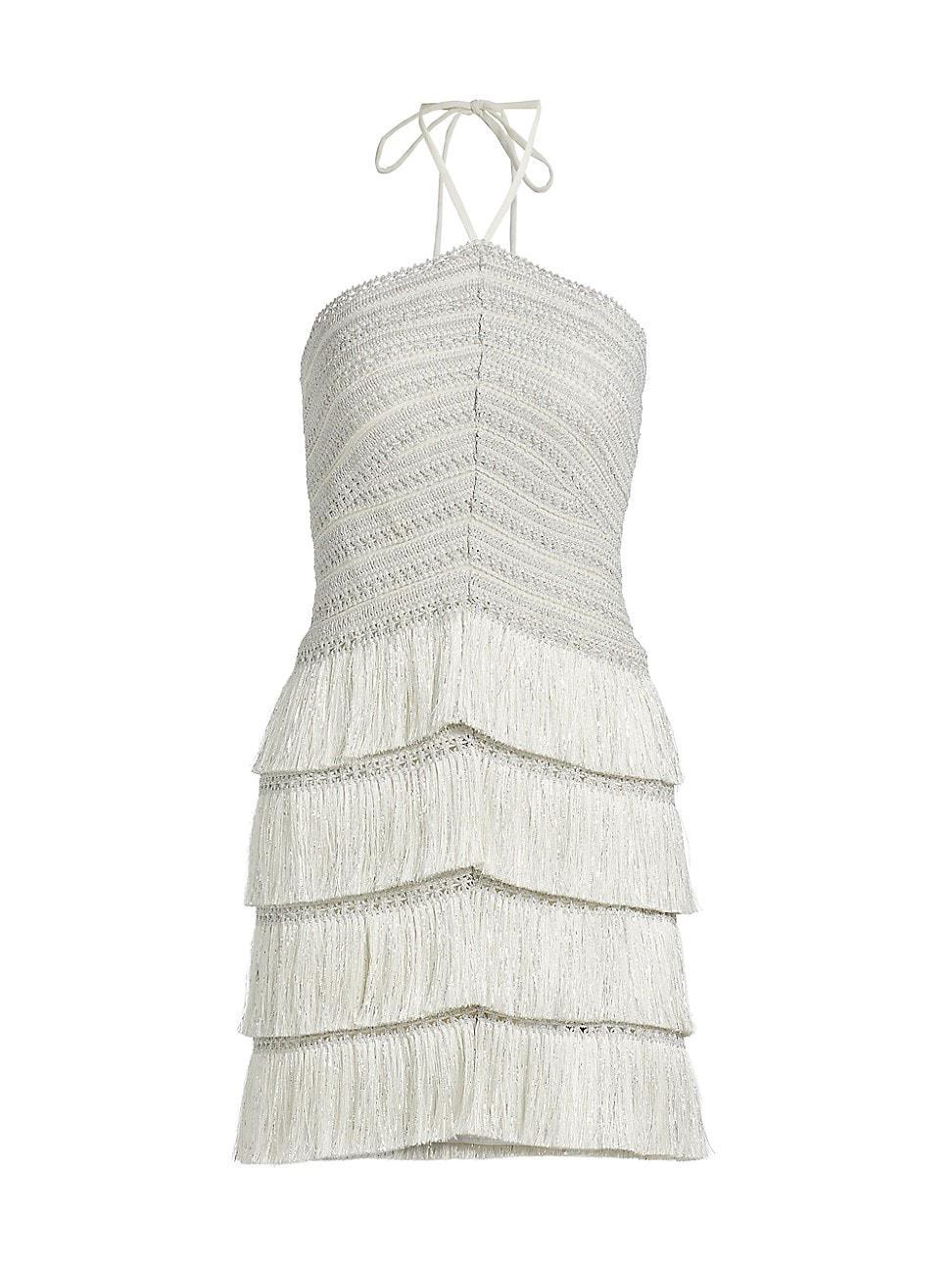 Womens Fringe Halterneck Minidress Product Image