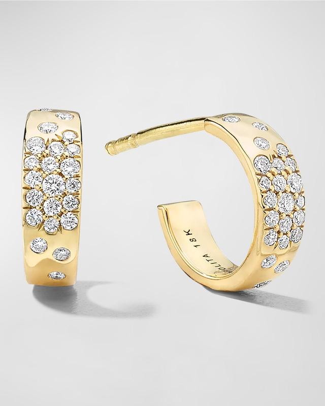 Womens Stardust 18K Yellow Gold & Diamond Mini Huggie Hoop Earrings Product Image