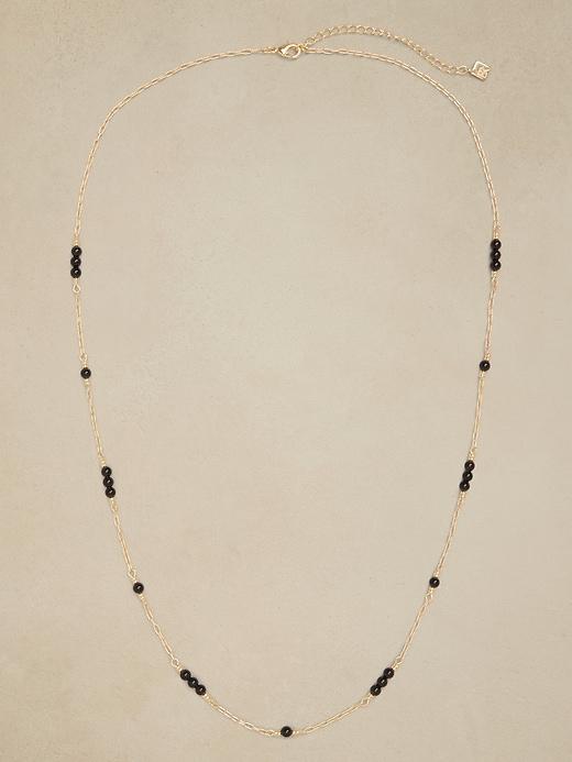 Onyx Beaded Chain Necklace Product Image