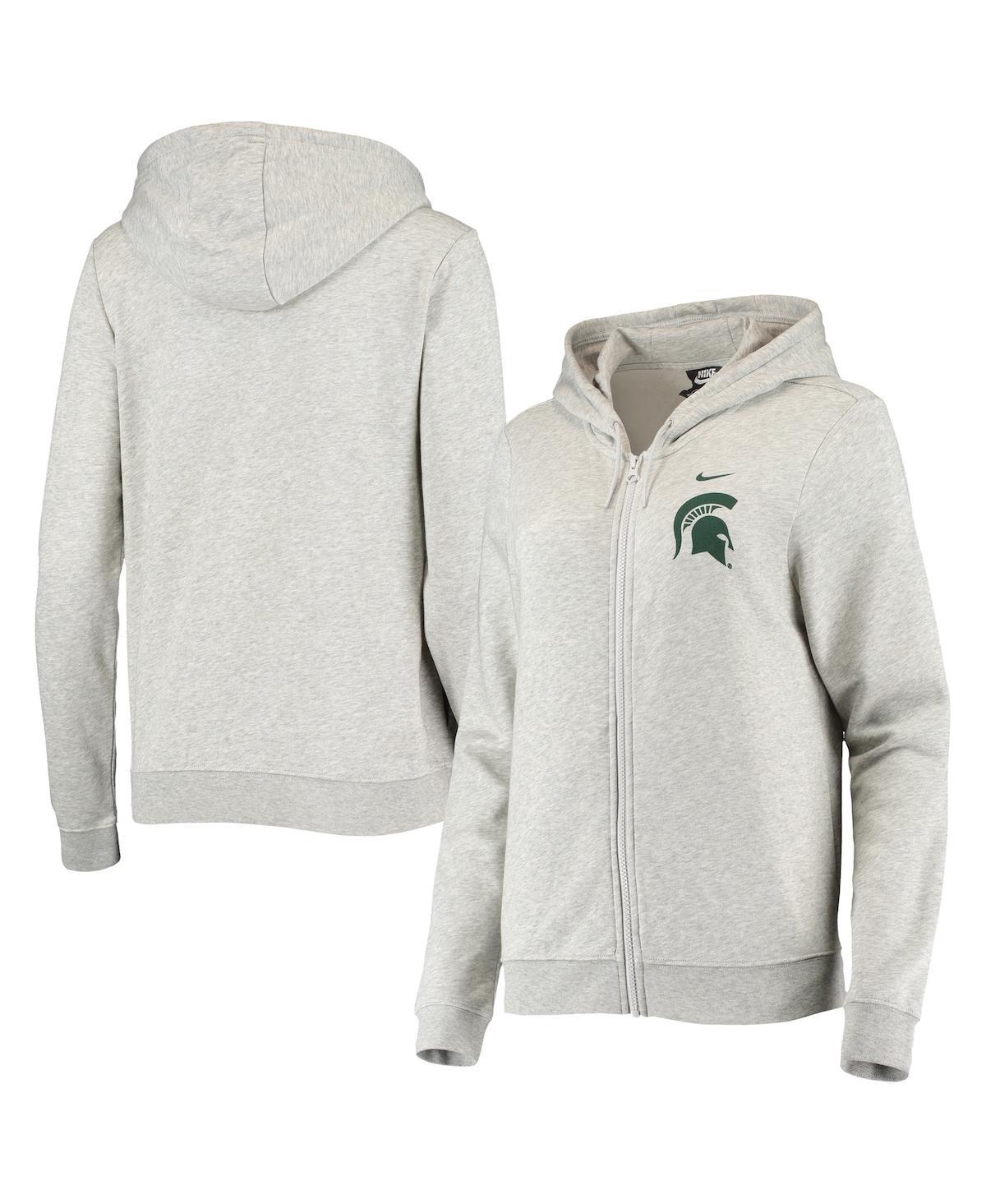 Womens Nike Heathered Gray Michigan State Spartans Varsity Fleece Full-Zip Hoodie Product Image