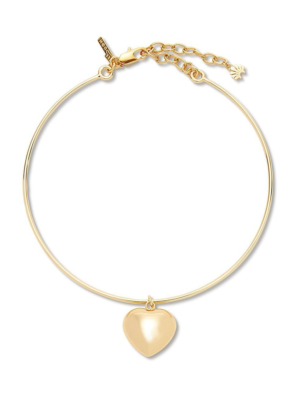 Womens Goldtone Heart Choker Necklace Product Image