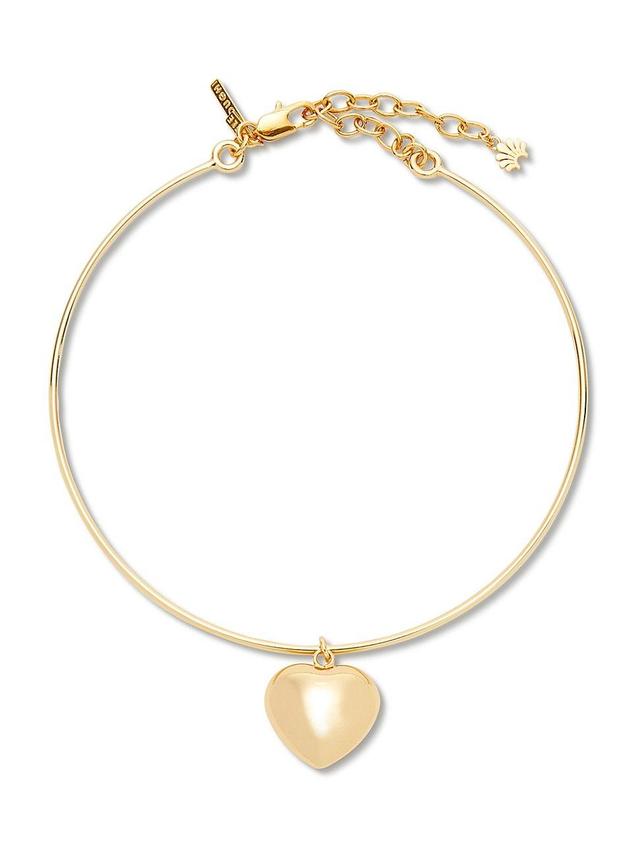 Womens Goldtone Heart Choker Necklace Product Image