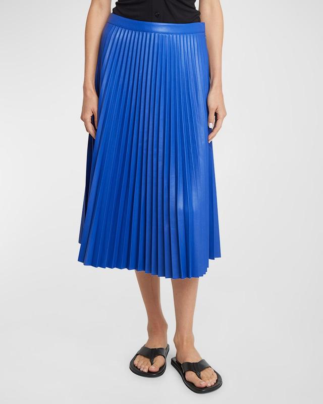 Daphne Pleated Faux-Leather Midi Skirt Product Image