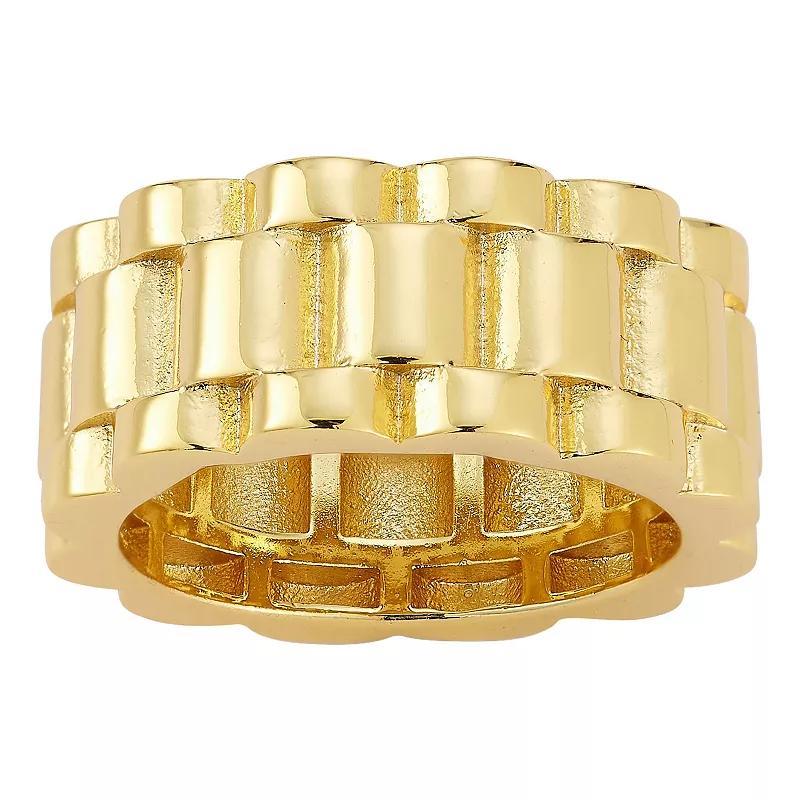 Textured Band Stackable Ring, Womens Gold Tone product image