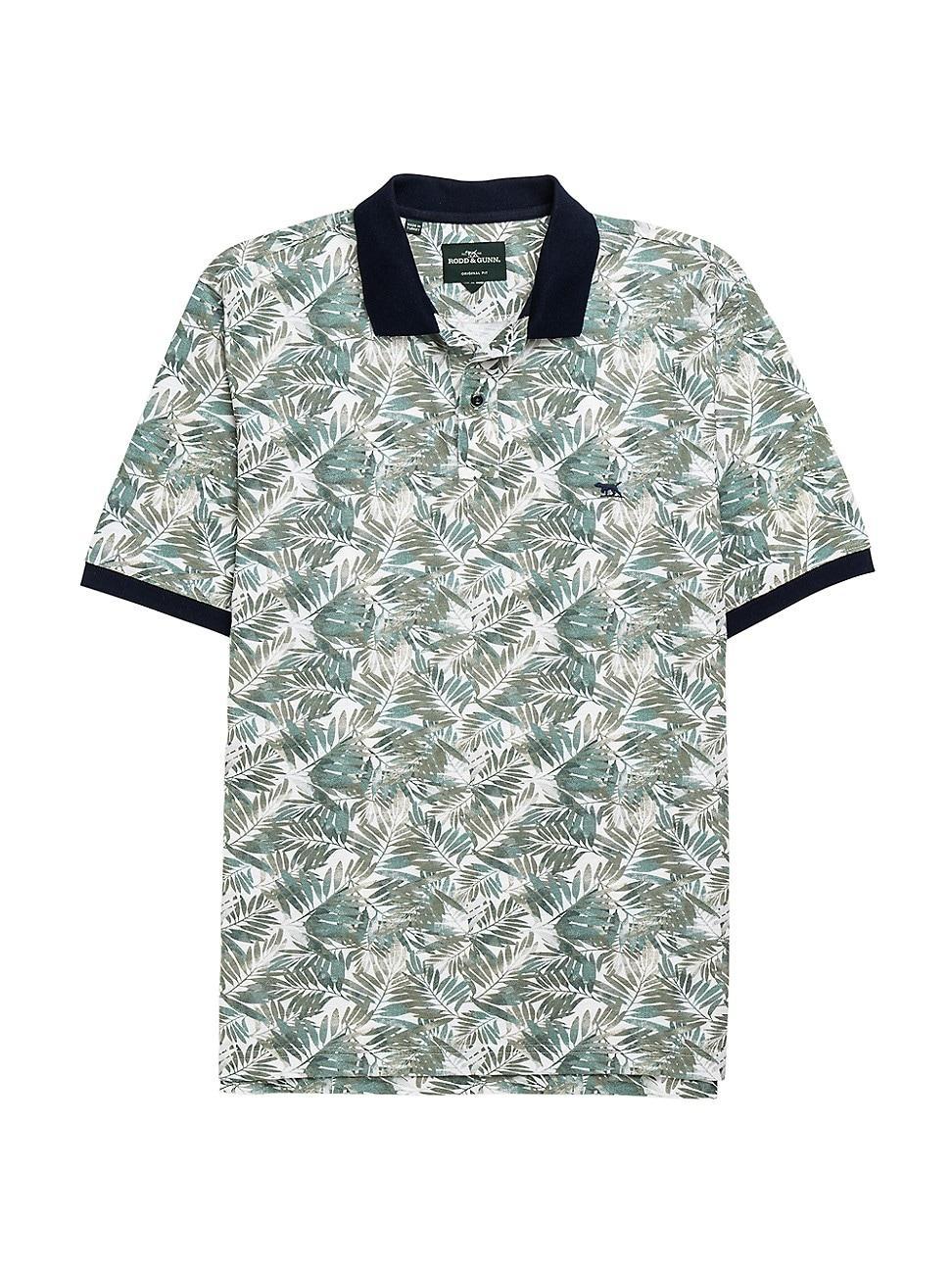 Mens Arundeale Cotton Leaf-Print Polo Shirt Product Image