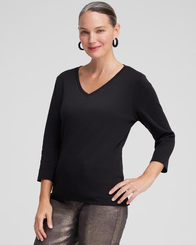 Chico's Women's 3/4 Sleeve T-Shirt Product Image