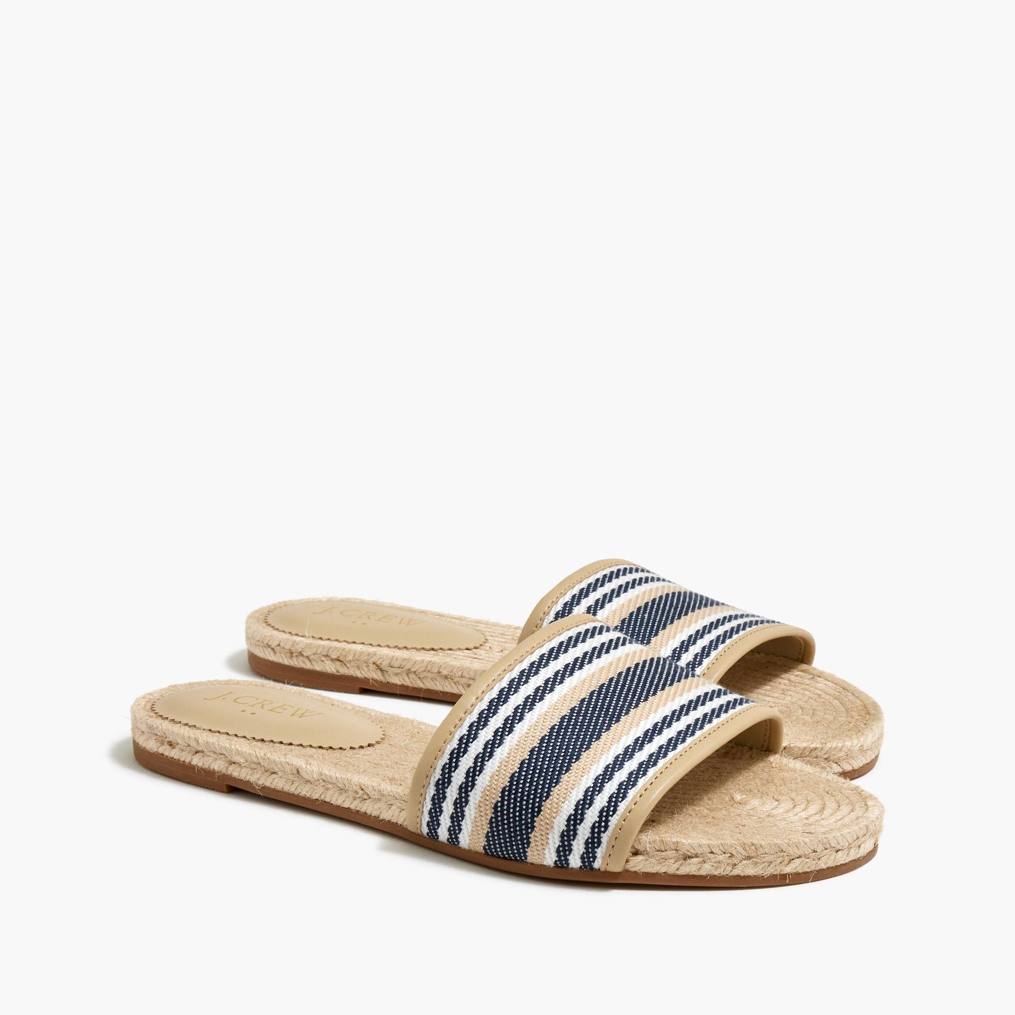 Striped espadrille slide sandals Product Image