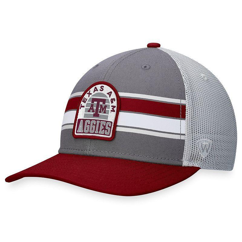 Mens Top of the World Gray/Maroon Texas A&M Aggies Aurora Trucker Adjustable Hat, Grey Product Image