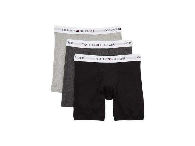 Tommy Hilfiger Cotton Boxer Brief 3-Pack (Grey Heather) Men's Underwear Product Image