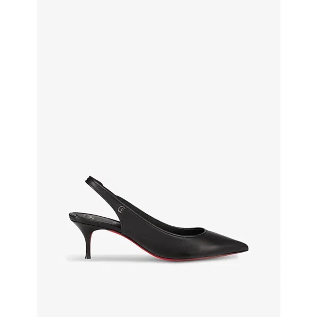 CHRISTIAN LOUBOUTIN Womens Black Sporty Kate Sling 55 Leather Heeled Courts Product Image