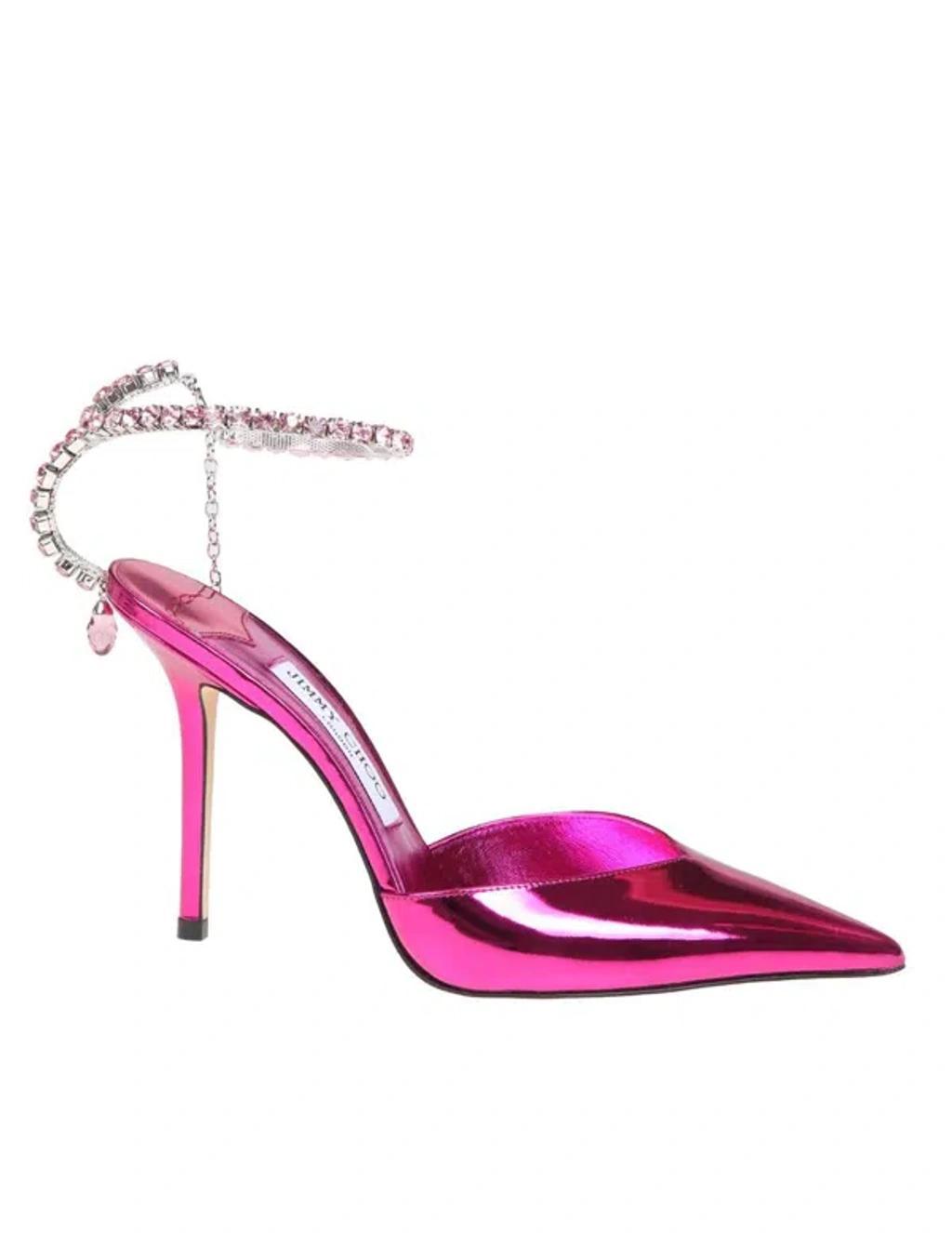 Saeda 100 Pumps In Fucsia Metallic Leather In Fuchsia Product Image