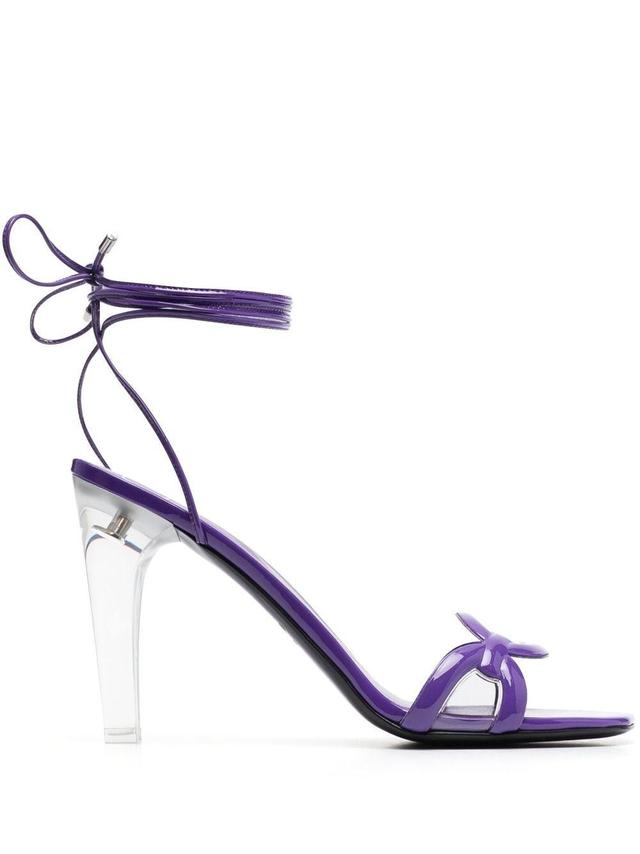 VALENTINO GARAVANI Chain 1967 Patent Sandals In Purple Product Image