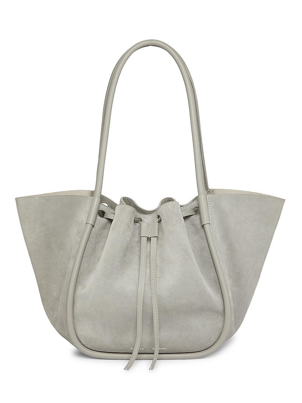 Womens Large Ruched Suede Tote Product Image