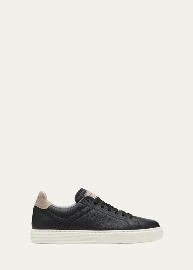 Mens Grained Calfskin Low-Top Sneakers Product Image