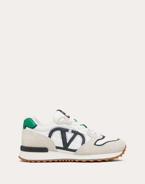 VLOGO PACE LOW-TOP SNEAKER IN SPLIT LEATHER, FABRIC AND CALF LEATHER Product Image