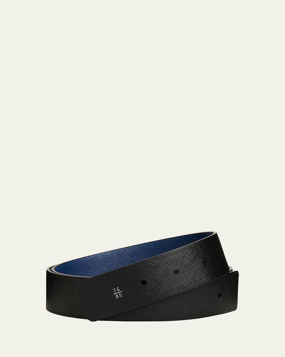 Mens Saffiano Leather Belt Strap Product Image