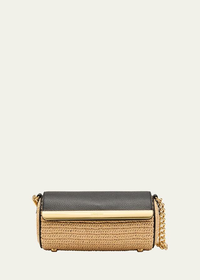 Rola Flap Raffia & Leather Shoulder Bag Product Image