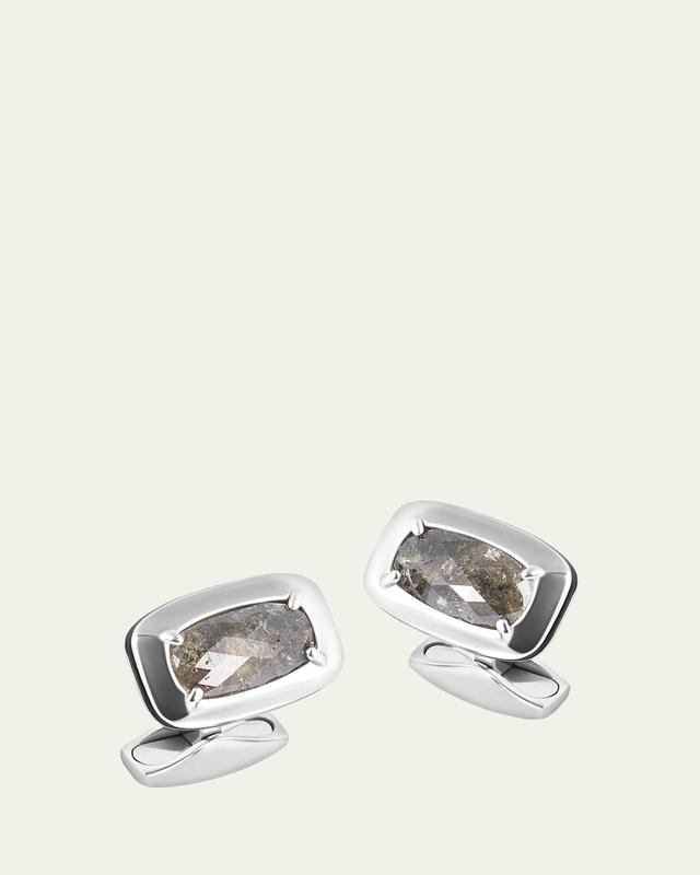 Mens Central Claw Grey Diamond Cufflinks Product Image