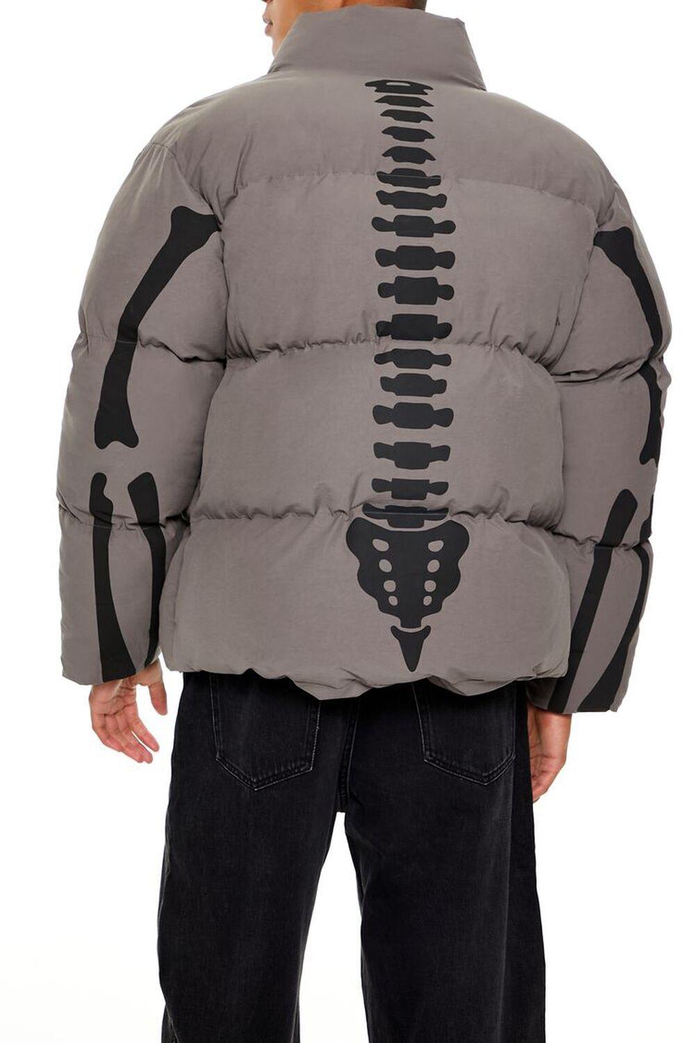 Skeleton Zip-Up Puffer Jacket | Forever 21 Product Image