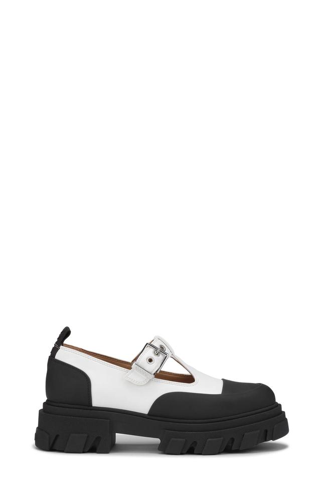 White Cleated Mary Jane Shoes Product Image